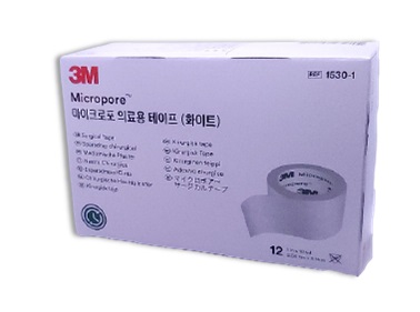 3M)종이반창고(MICROPORE) 1530P-1 / 1박스(12개) / 흰색 / 1INCH
