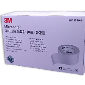 3M)종이반창고(MICROPORE) 1530P-1 / 1박스(12개) / 흰색 / 1INCH