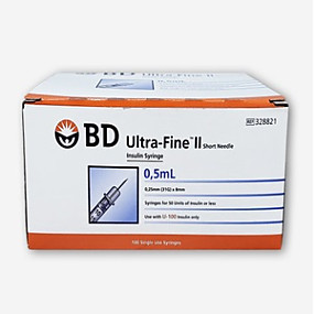 BD)인슐린주사기(Insulin Syringe) 1/2CC 31G 8mm/1통(100개)