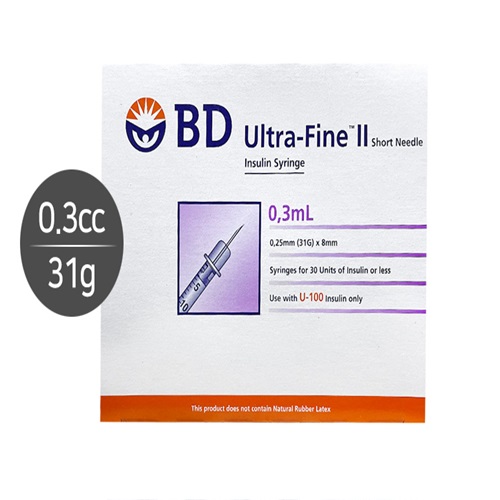 BD)인슐린주사기(Insulin Syringe) 1/3CC 31G  8mm/1통(100개)