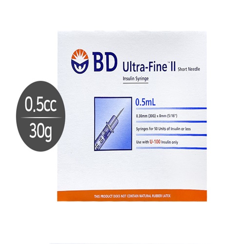 BD)인슐린주사기(Insulin Syringe) 1/2CC 30G 8mm/1통(100개)